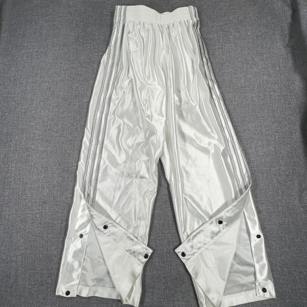 Vintage Adidas Adibreak Breakaway Snap Track Pants Womens S White Dazzle Shimmer